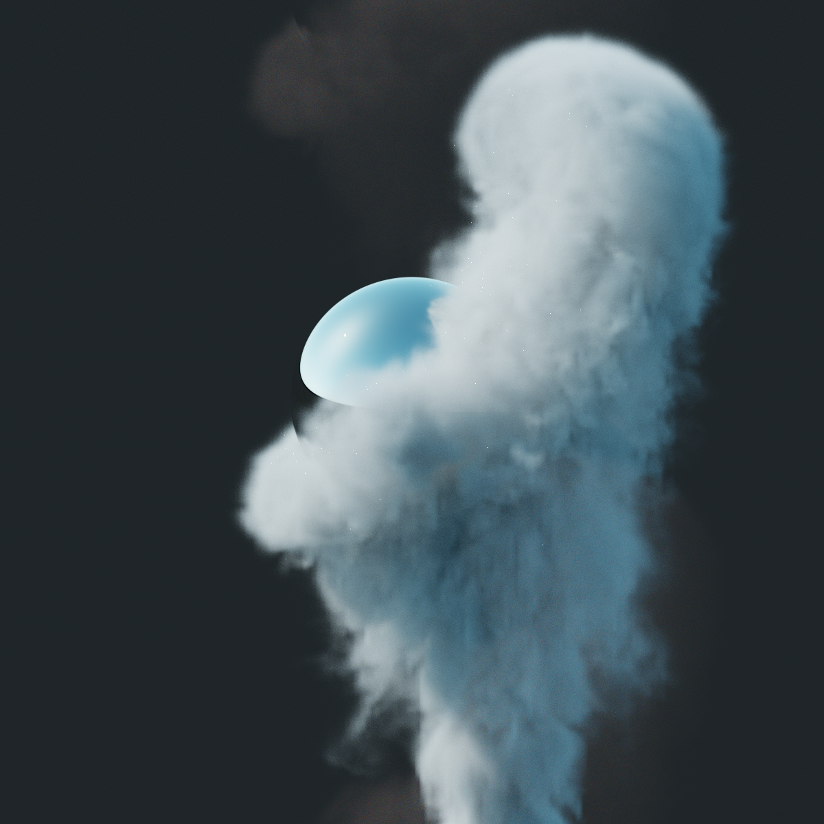 Smoke plume with sphere